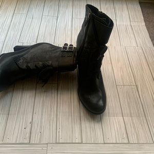 Soft black leather ankle boots